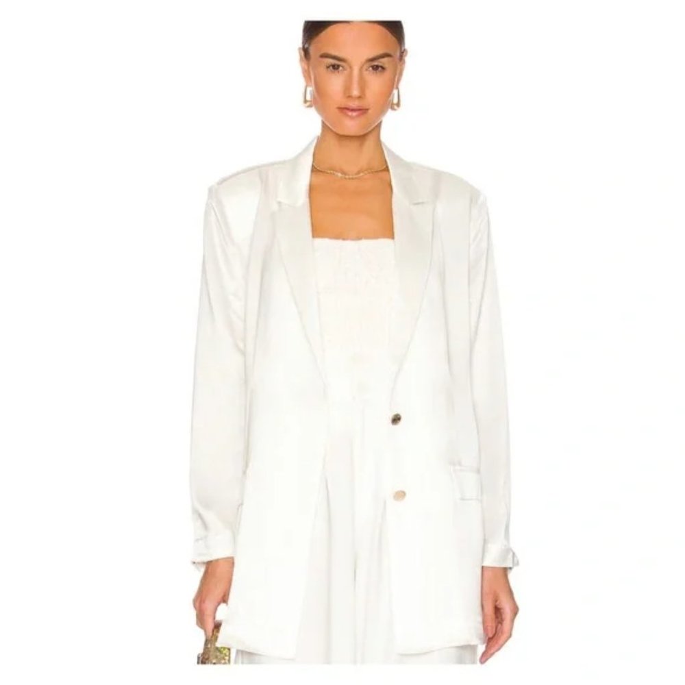 SER.O.YA. MSRP $295 Ronin Blazer. White Silk. Size Large.